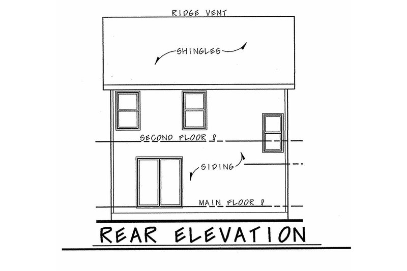Architectural House Design - Exterior - Rear Elevation for Traditional House Plan #20-2407 - 3 bed, 2.5 bath