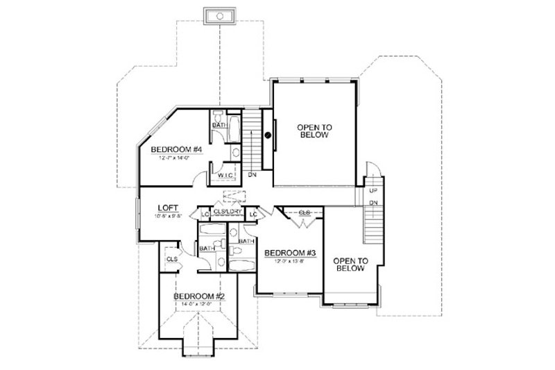 Home Plan - Floor Plan - Upper Floor for European House Plan #119-297 - 4 bed, 4 bath