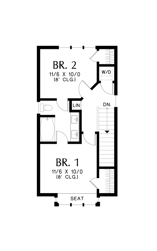 Contemporary Floor Plan - Upper Floor Plan #48-1038
