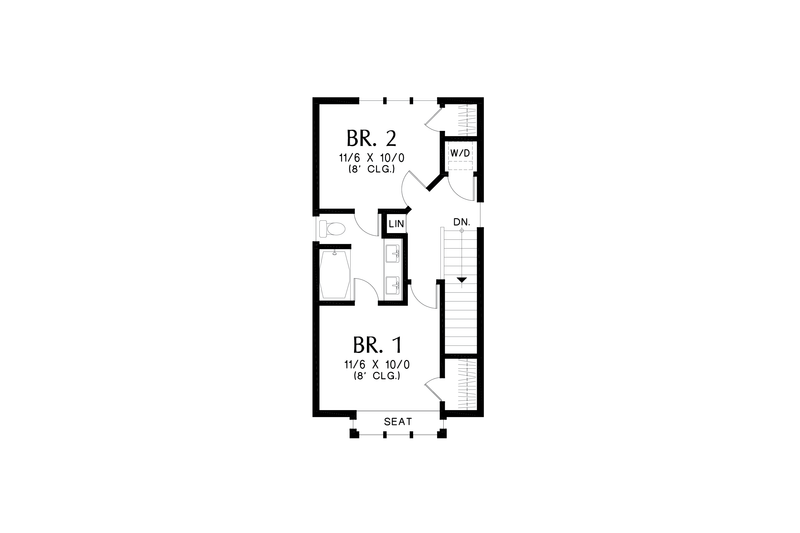 House Plan Design - Floor Plan - Upper Floor for Contemporary House Plan #48-1038 - 2 bed, 1.5 bath