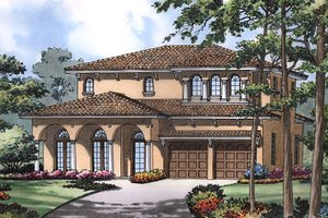 House Blueprint - European Exterior - Front Elevation Plan #417-284