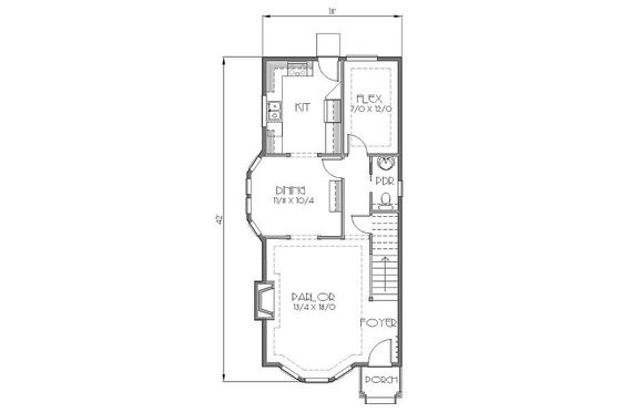 Floor Plan - Main Floor for Traditional House Plan #423-41 - 3 bed, 2.5 bath