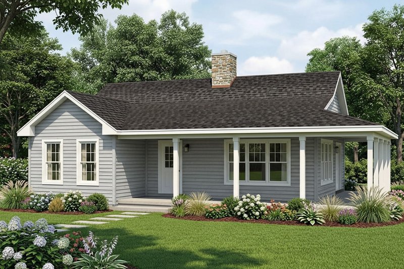 Country Style House Plan - 2 Beds 1 Baths 990 Sq/Ft Plan #22-123 Exterior