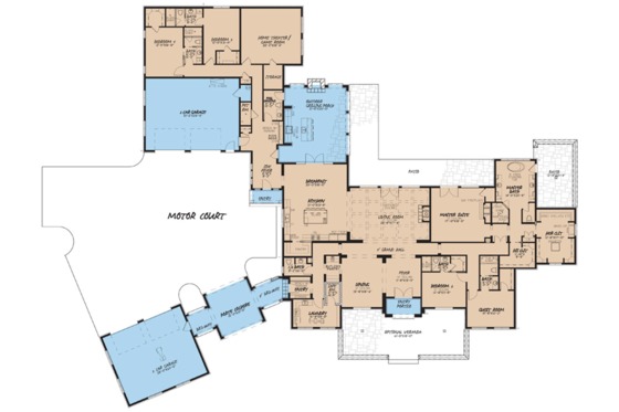 Floor Plan - Main Floor 1 for European House Plan #923-74 - 5 bed, 5.5 bath