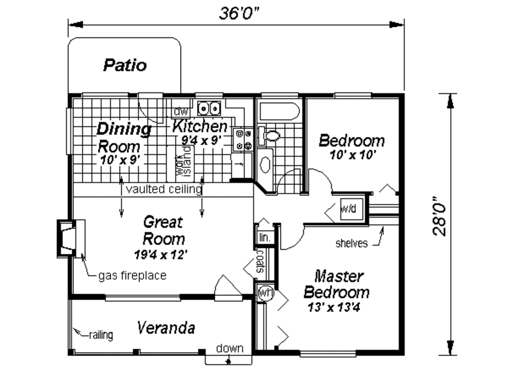 Cottage Style House Plan 2 Beds 1 Baths 0 Sq Ft Plan 18 1052 Houseplans Com