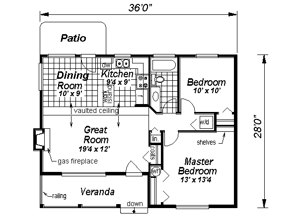 Cottage Floor Plan - Main Floor Plan #18-1052