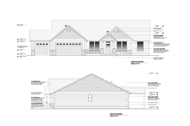 House Blueprint - Exterior - Other Elevation for Craftsman House Plan #53-562 - 4 bed, 2 bath