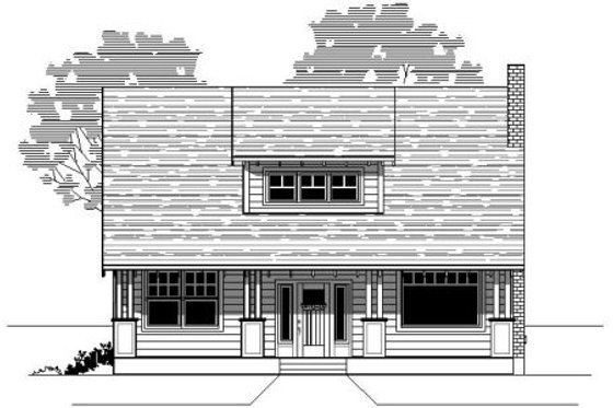 Exterior - Front Elevation for Traditional House Plan #423-23 - 4 bed, 2 bath