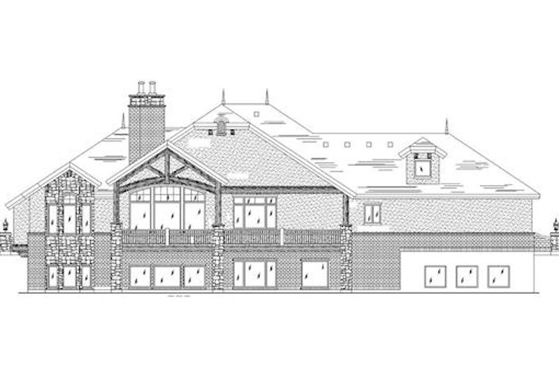 Dream House Plan - Exterior - Rear Elevation for European House Plan #5-459 - 6 bed, 5 bath