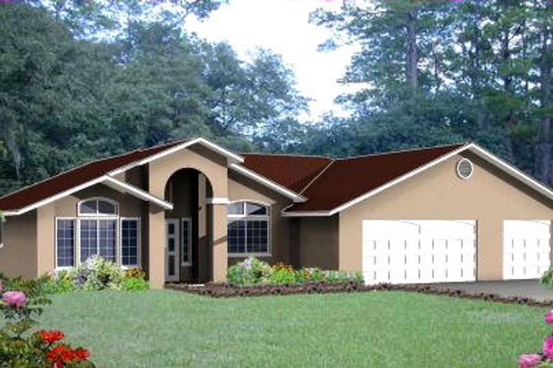 Home Plan - Adobe / Southwestern Exterior - Front Elevation Plan #1-317