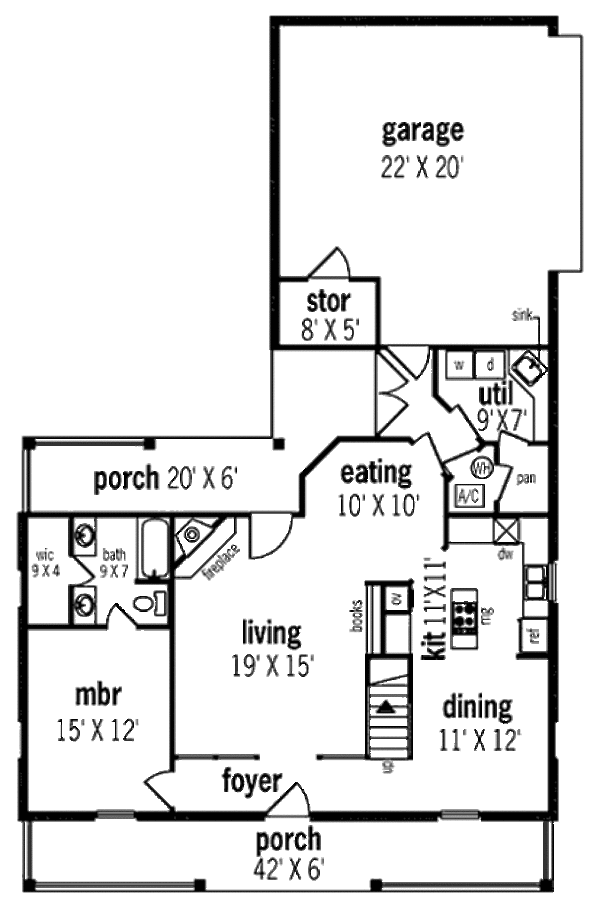 Traditional Floor Plan - Main Floor Plan #45-303