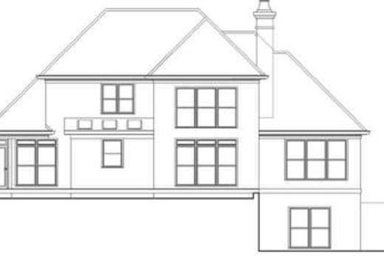 Exterior - Rear Elevation for European House Plan #71-111 - 3 bed, 2.5 bath
