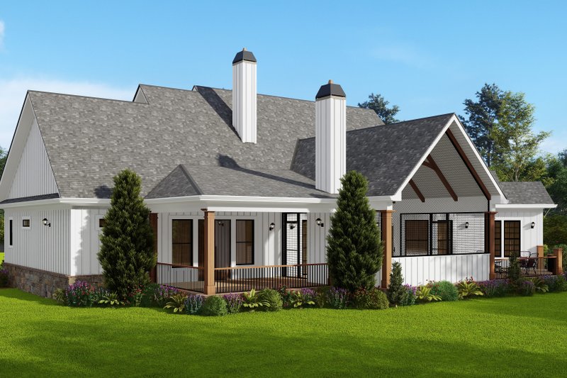 Dream House Plan - Exterior - Rear Elevation 1 for Craftsman House Plan #54-571 - 4 bed, 2.5 bath