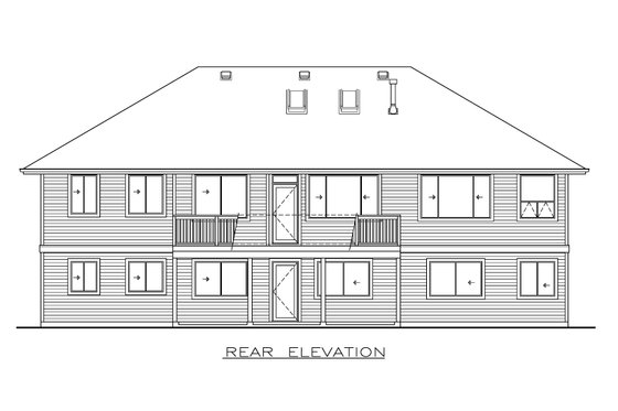 Exterior - Rear Elevation for Craftsman House Plan #1100-108 - 3 bed, 2 bath