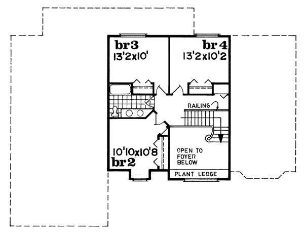 Traditional Floor Plan - Upper Floor Plan #47-470