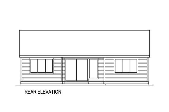 Exterior - Rear Elevation for Farmhouse House Plan #569-43 - 3 bed, 2.5 bath