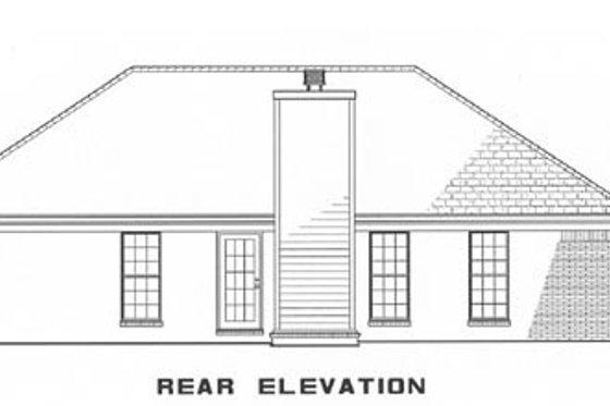 Exterior - Rear Elevation for European House Plan #17-3112 - 3 bed, 2 bath