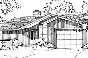 Ranch Exterior - Front Elevation Plan #320-323