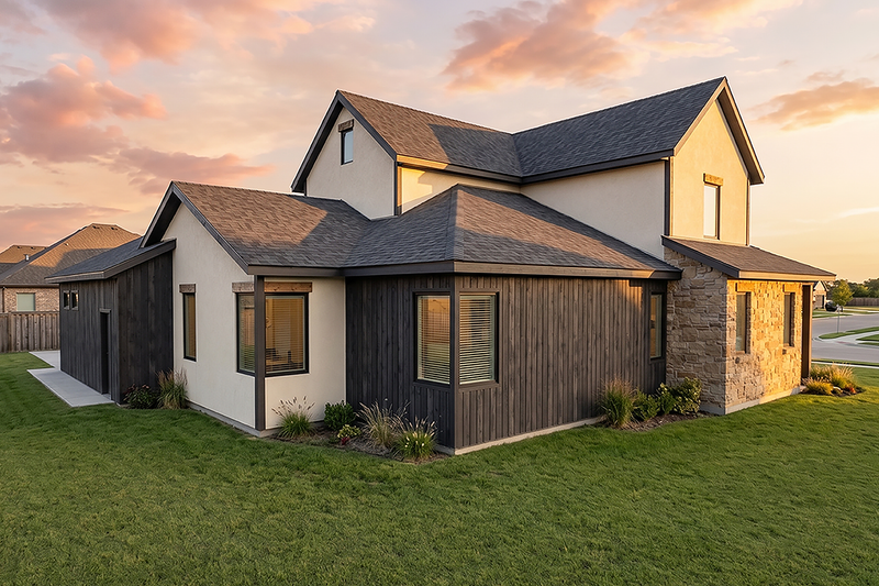 House Blueprint - Exterior - Rear Elevation for European House Plan #1099-20 - 3 bed, 2.5 bath