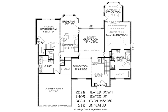 Floor Plan - Main Floor for European House Plan #424-325 - 4 bed, 3.5 bath