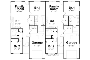 Floor Plan - Main Floor for Traditional House Plan #20-2605 - 2 bed, 2 bath