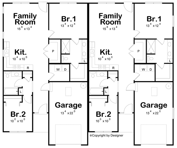 Architectural House Design - Traditional Floor Plan - Main Floor Plan #20-2605
