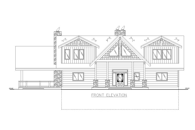 Dream House Plan - Exterior - Front Elevation 3 for Cabin House Plan #117-934 - 4 bed, 5 bath
