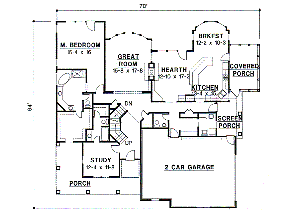 Country Floor Plan - Main Floor Plan #67-687