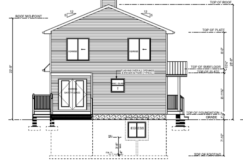 Home Plan - Exterior - Rear Elevation for Country House Plan #126-223 - 3 bed, 2 bath