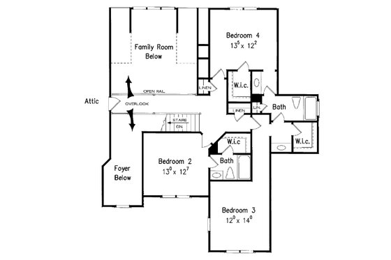 Floor Plan - Upper Floor for Traditional House Plan #927-11 - 5 bed, 4.5 bath