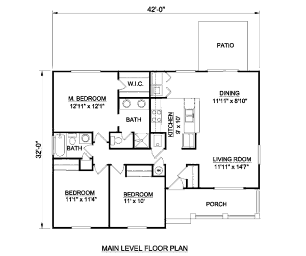 Ranch Floor Plan - Main Floor Plan #116-241