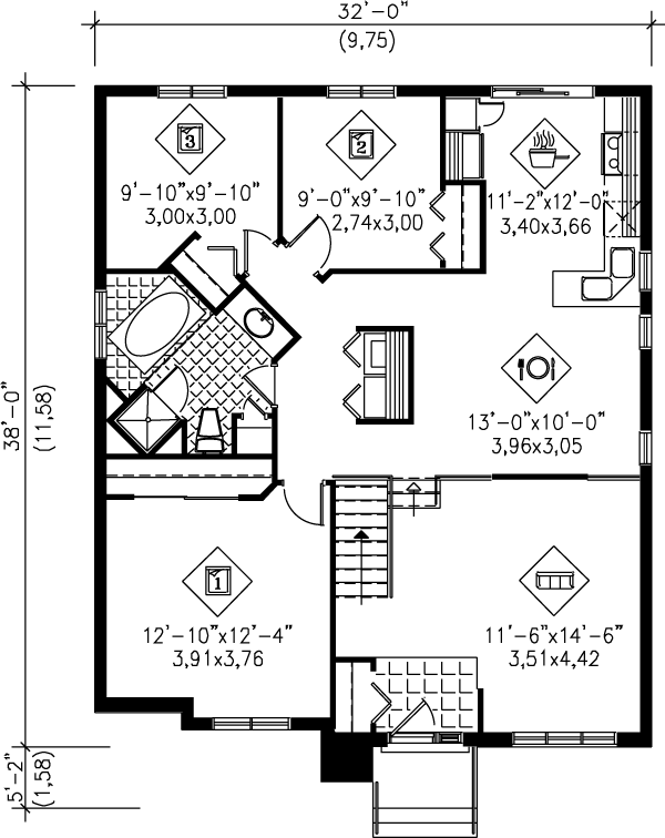 Country Floor Plan - Main Floor Plan #25-1162