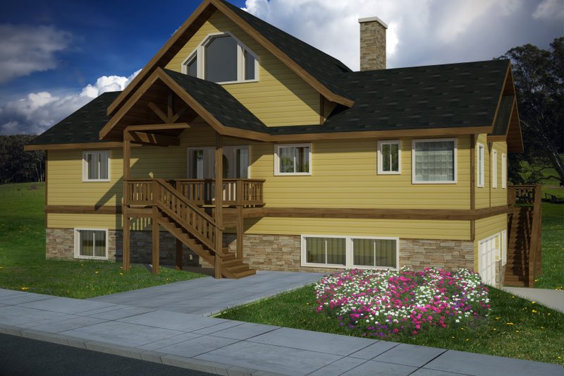 Architectural House Design - Cabin Exterior - Front Elevation Plan #117-607