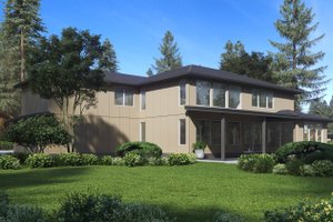 Exterior - Rear Elevation for Modern House Plan #1066-82 - 4 bed, 3 bath