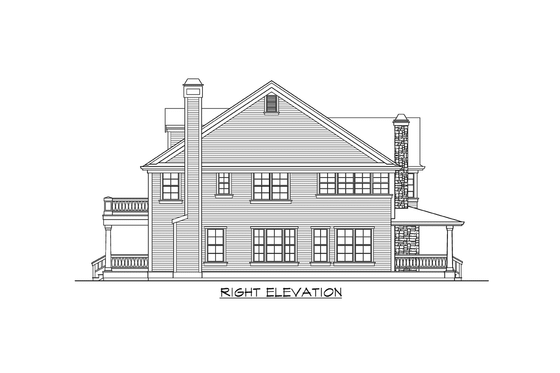 Exterior - Other Elevation 3 for Traditional House Plan #132-171 - 4 bed, 3.5 bath