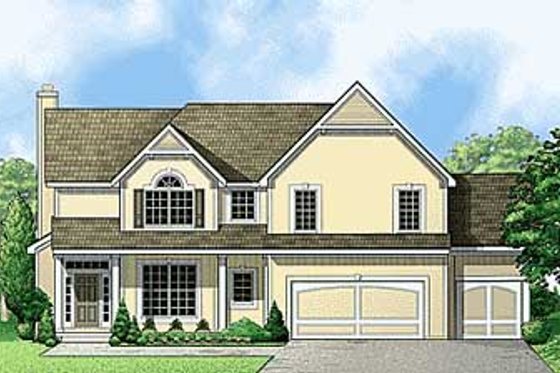 Exterior - Front Elevation for Traditional House Plan #67-497 - 4 bed, 3.5 bath
