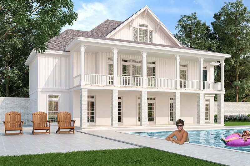 Home Plan - Exterior - Rear Elevation for Ranch House Plan #45-579 - 4 bed, 3 bath
