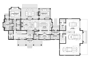 Floor Plan - Main Floor for Farmhouse House Plan #928-373 - 3 bed, 3.5 bath