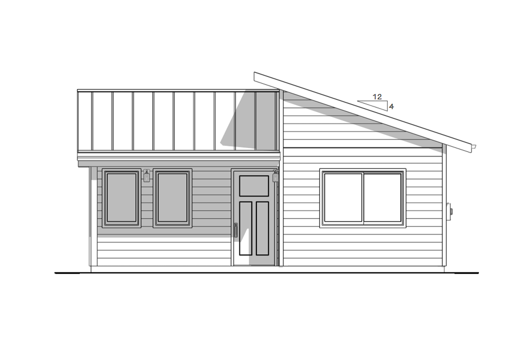 Exterior - Front Elevation 3 for Modern House Plan #1099-17 - 1 bed, 1 bath