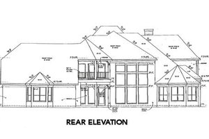 Exterior - Rear Elevation for European House Plan #141-248 - 5 bed, 4.5 bath