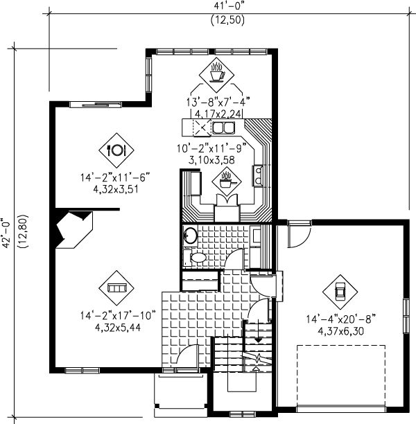 European Floor Plan - Main Floor Plan #25-2162