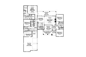 Floor Plan - Main Floor for Traditional House Plan #21-219 - 4 bed, 3 bath