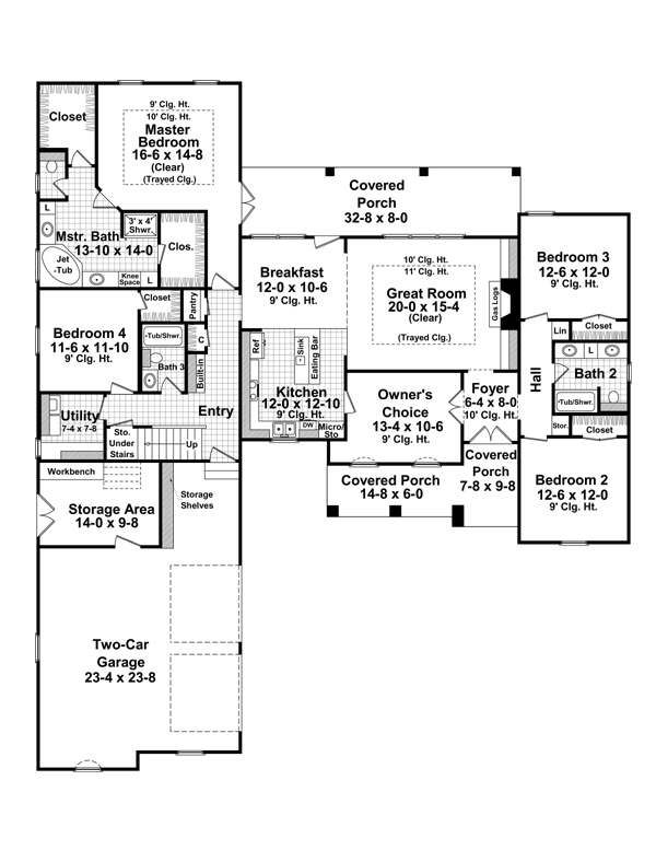 Architectural House Design - Traditional Floor Plan - Main Floor Plan #21-219
