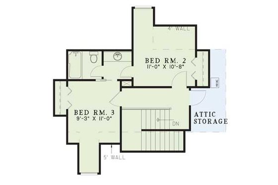 Floor Plan - Upper Floor for Traditional House Plan #17-2195 - 3 bed, 2.5 bath