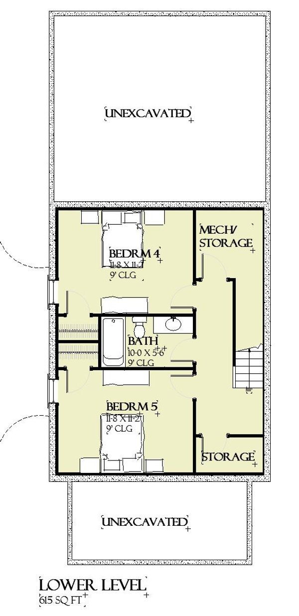 Beach Floor Plan - Lower Floor Plan #901-165