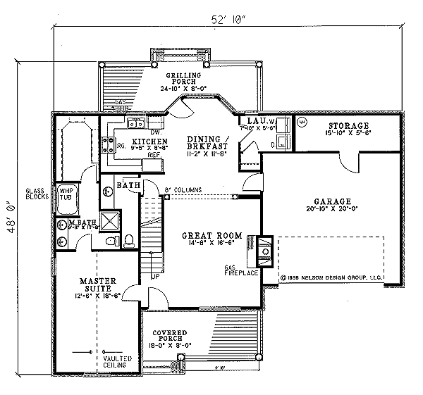 Architectural House Design - Traditional Floor Plan - Main Floor Plan #17-2002