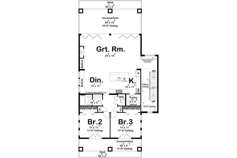 House Blueprint - Floor Plan - Upper Floor for Beach House Plan #455-378 - 4 bed, 3.5 bath
