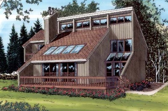 Exterior - Front Elevation for Contemporary House Plan #312-521 - 3 bed, 1.5 bath