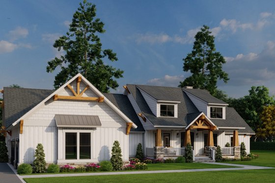 Exterior - Front Elevation 3 for Craftsman House Plan #17-3407 - 4 bed, 3.5 bath
