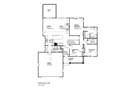 Floor Plan - Main Floor for Traditional House Plan #901-44 - 4 bed, 3 bath